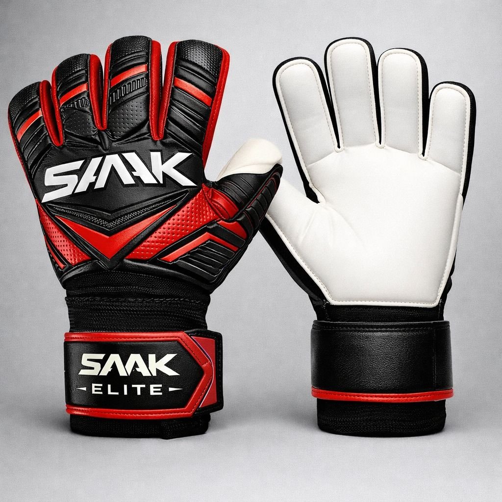 Guantes de portero SAAK Elite – Máximo agarre profesional - Rojo
